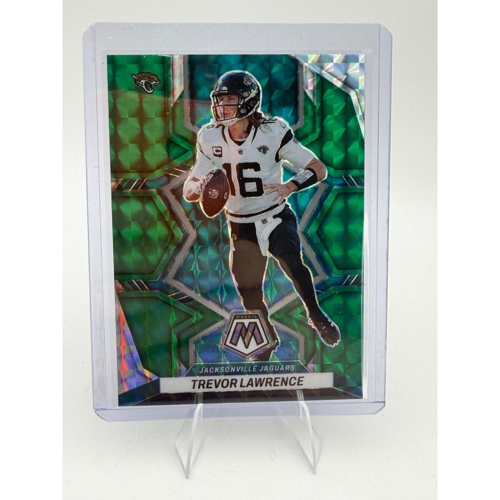 2022 Panini Mosaic Football Trevor Lawrence Green Prizm Card 88 Jaguars NM